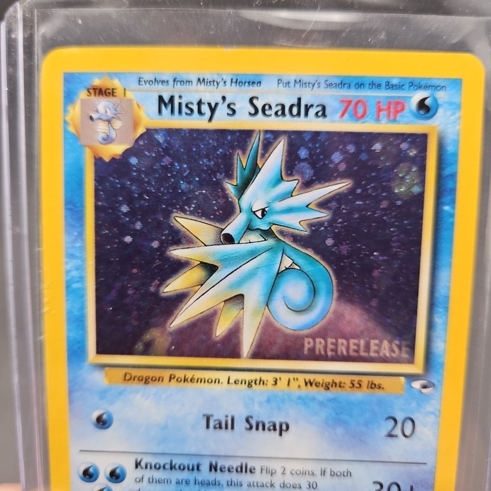 PRERELEASE Misty's Seadra 9/132 Rare Holo Pokemon Card WoTC PROMO - Picture 3 of 5